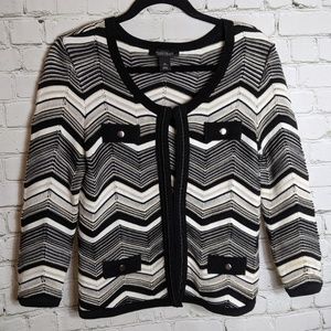 White House Black Market Zig-Zag Striped Cardigan